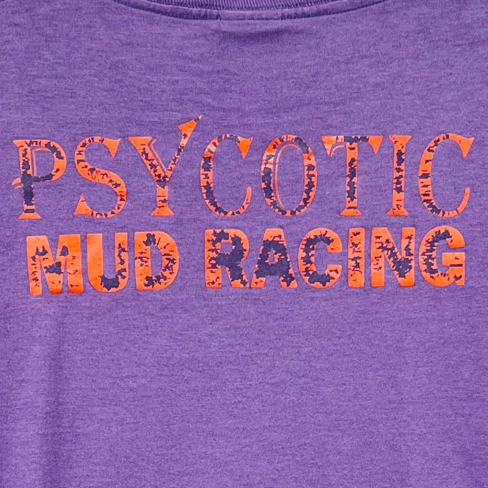 Ford Psychotic Mud Racing Men's L Purple‎ Graphic T-Shirt Y2K Grunge Streetwear